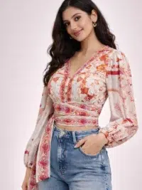 Multi Viscose Blend Printed Top