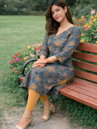 Chanderi Silk  Kurta_Peacock green